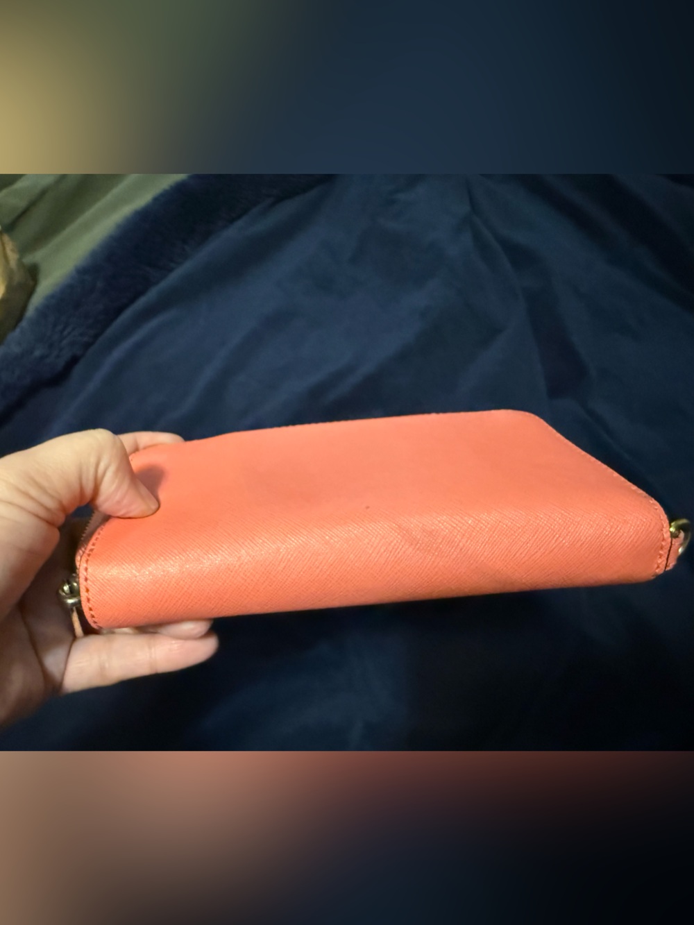 Michael Kors Coral Pink Zip Wallet with Gold Logo - Picture 5 of 7